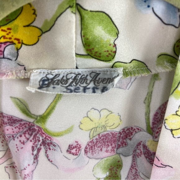 Saks fifth Avenue vintage floral flower garden party robe - Picture 7 of 14